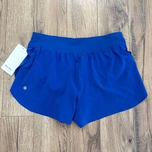 NWT Lululemon Fast And Free High Rise Split Shorts 3" In Galactic Cobalt Large